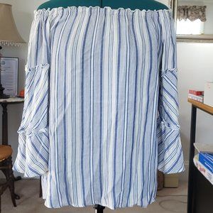Drew Striped Bell Sleeve Blouse